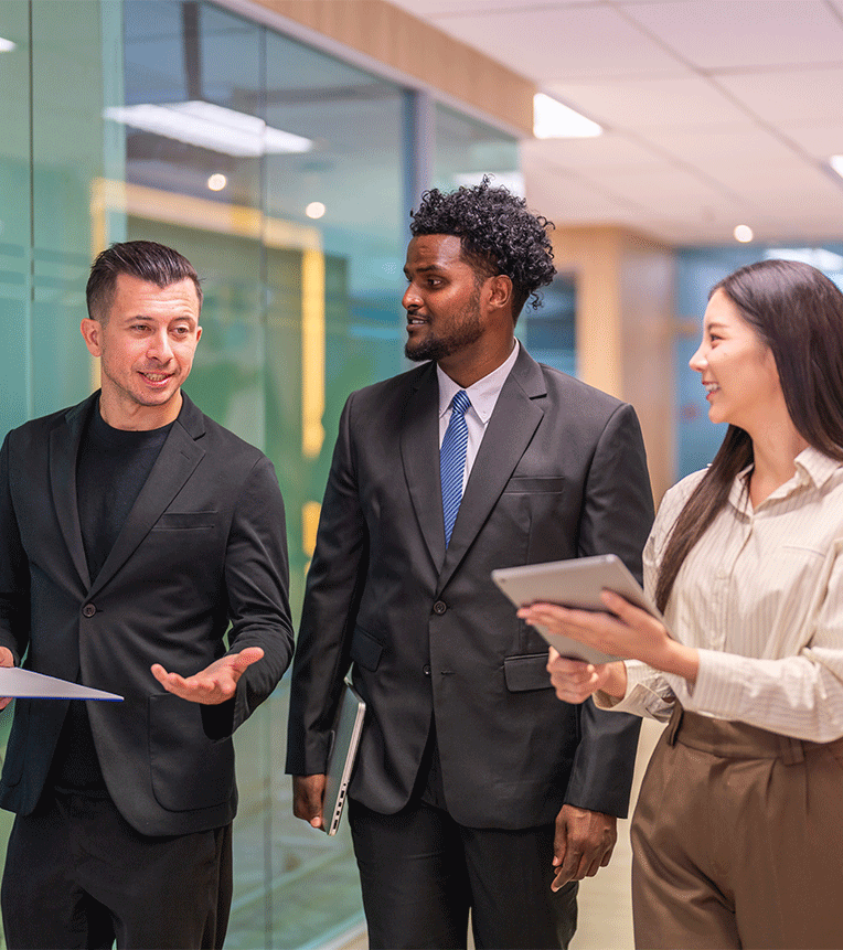 Insurance agent presenting coverage options