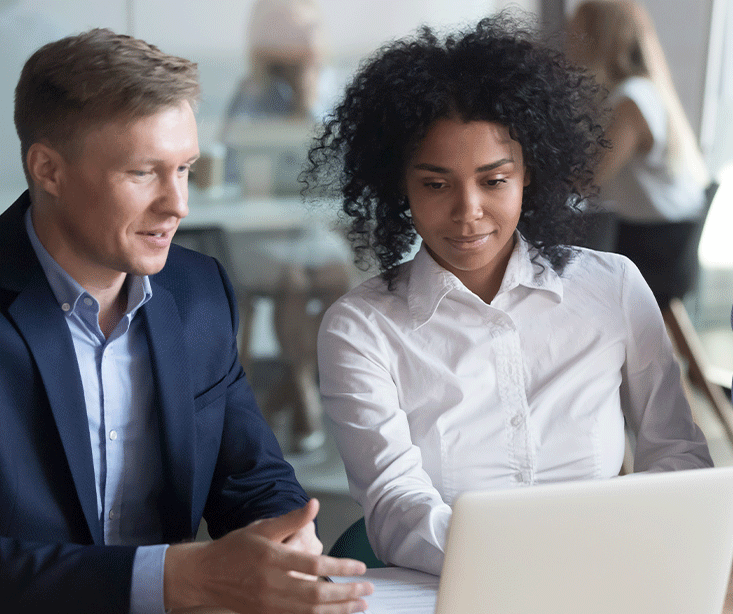 Insurance advisor consulting clients